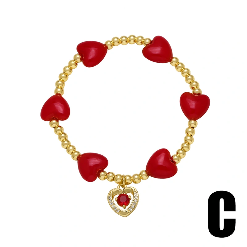 AS jewelry Europe and the United States hot selling gold-plated boy and girl love heart-shaped bracelet hand jewelry brh09 bracelet