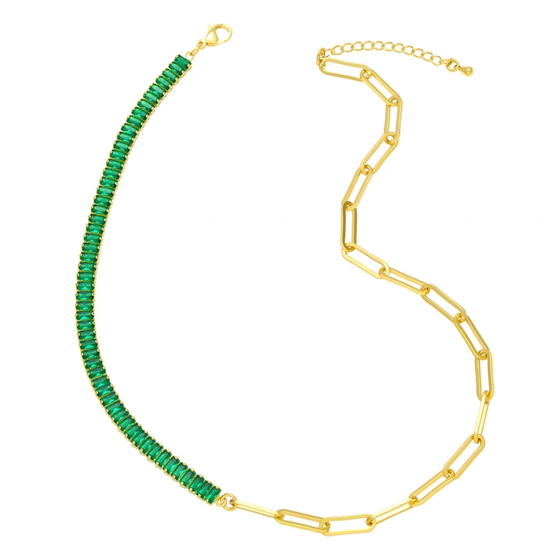 European and American niche light luxury zircon necklace sweet cool girl high-end style simple clavicle chain necklace nkb130