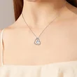 European and American love heart pendant necklace Mother's Day gift for mother, elegant and atmospheric moonstone
