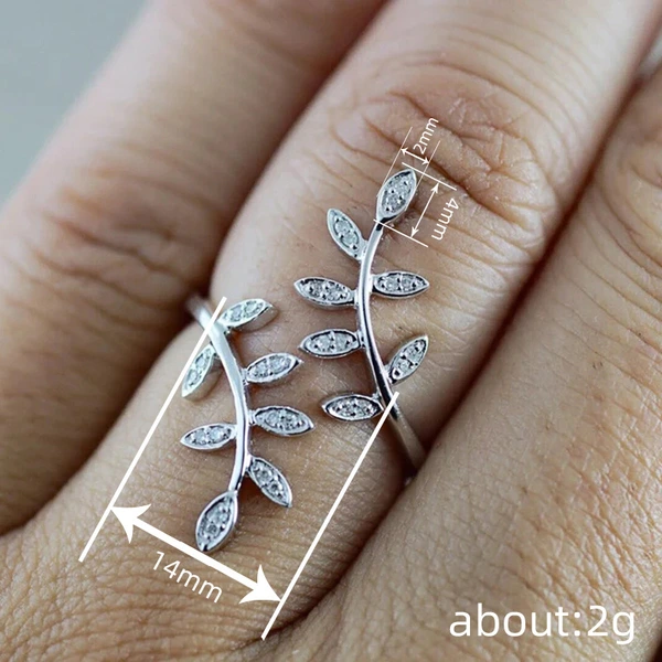  Manufacturer's source open adjustable ring leaf leaf ring female horse eye niche design super hot style