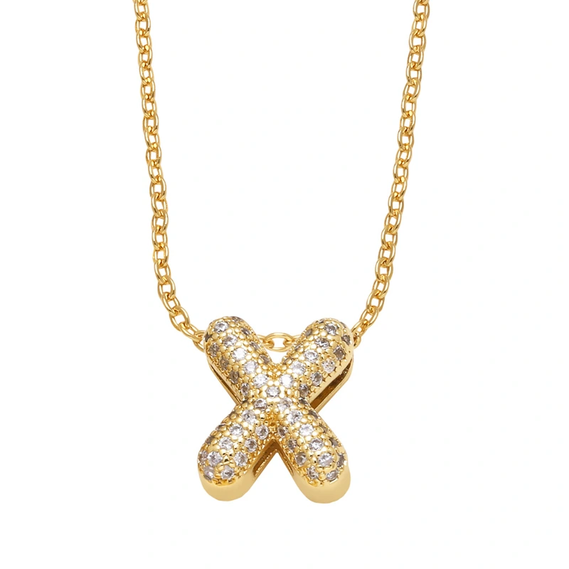 AS jewelry Europe and the United States hot selling full zircon 26 English letters necklace clavicle chain nkb596necklace