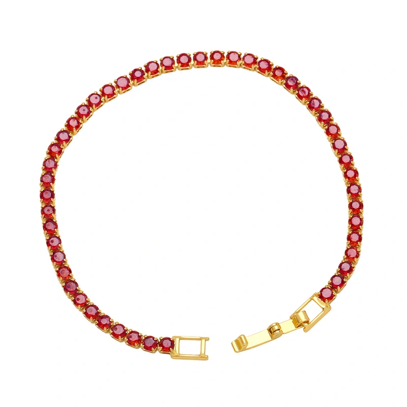 Hot selling European and American style colored zircon bracelet female Internet celebrity fashion niche retro colored diamond hand jewelry brh90