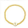 Clearance European and American creative diamond lightning bracelet women's simple gold-plated copper beaded elastic bracelet brh22