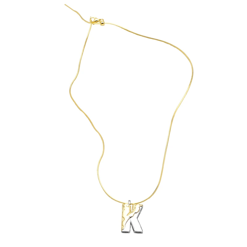 AS jewelry European and American 26 English letters pendant necklace female two-color gold-plated clavicle chain nkp20