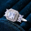 Hot selling new princess square imitation zircon ring wedding proposal carat diamond ring wedding ring female