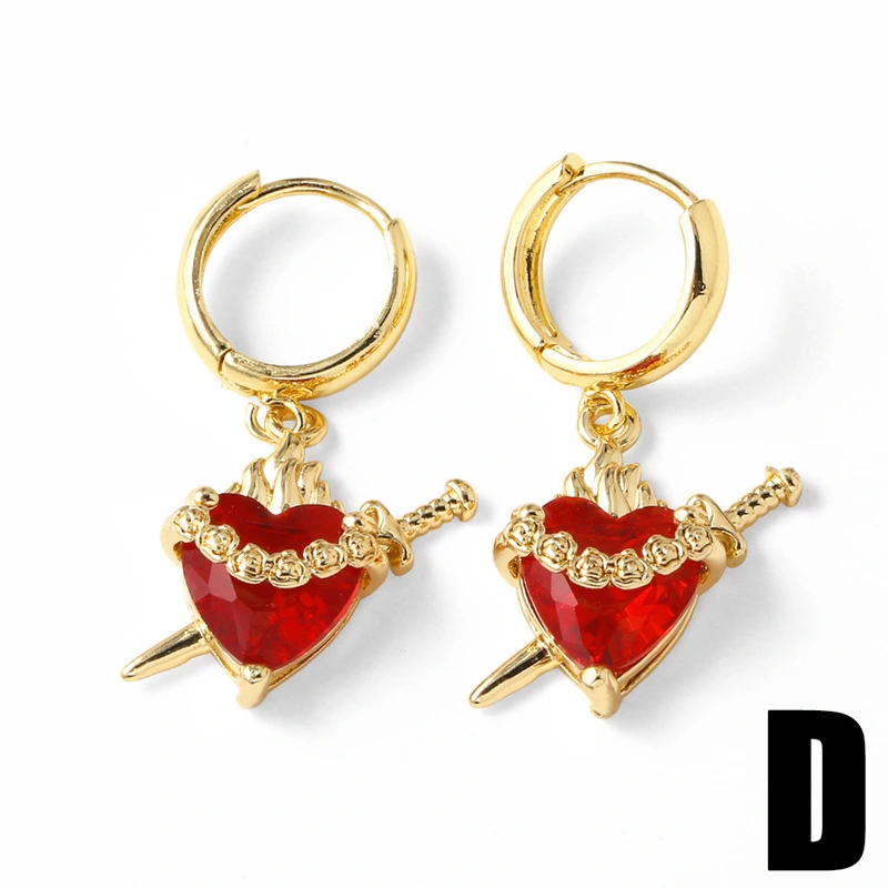 AS jewelry hot selling wind drop oil love heart shaped mushroom pendant earrings earrings era141