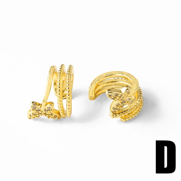 AS jewelry Europe and the United States hot selling copper plated 18k gold butterfly ear clip female no ear piercing ear bone clip earrings erq49