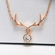 Christmas inlaid zircon necklace women's antler elk pendant jewelry lady style cute holiday ornaments
