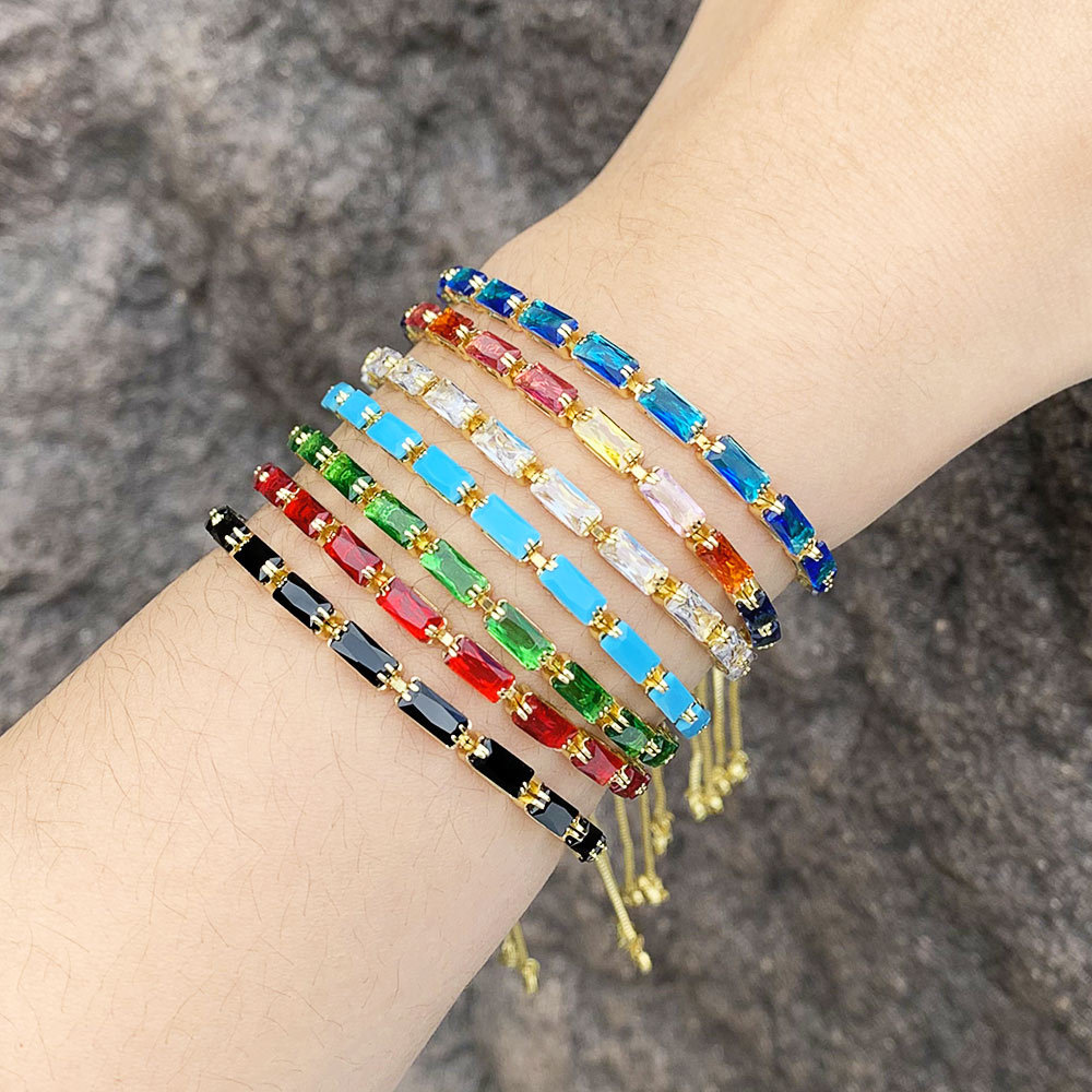 Hot selling European and American fashion all-match colorful zircon bracelet niche design bracelet female brk25