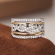   European and American style exquisite two-tone ring for princesses with micro-inlaid zircon jewelry, high-end line ring