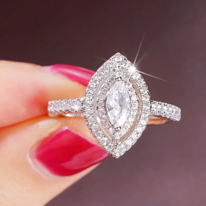  New live jewelry creative horse eye shining zircon wedding ring women's wedding jewelry