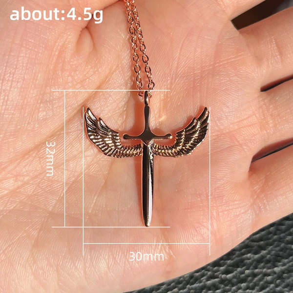 Source Flying Wings Necklace Women European and American Style Cross Angel Wings Pendant Fashion Necklace