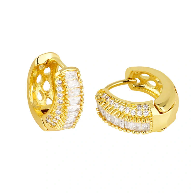 Hot selling colorful zircon earrings micro-inlaid geometric earrings temperament simple personality earrings era270