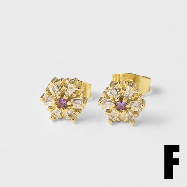 AS jewelry European and American micro-inlaid zircon C-shaped love pendant earrings copper plated 18k gold earrings earrings ert73