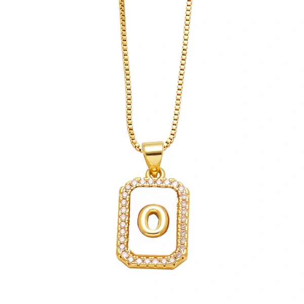 AS jewelry European and American new shell cube 26 English letters necklace clavicle chain female nkb581