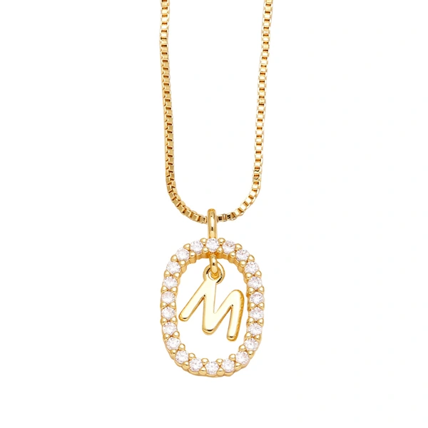AS jewelry new style inlaid zircon 26 English letters necklace female gold-plated clavicle chain nka019