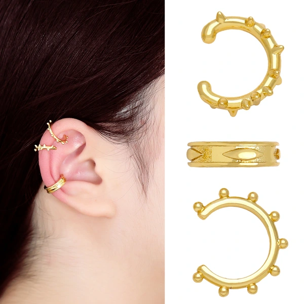 2023 European and American fashion retro metal ear clips without ear holes hip-hop cool style ear bone clips ers46