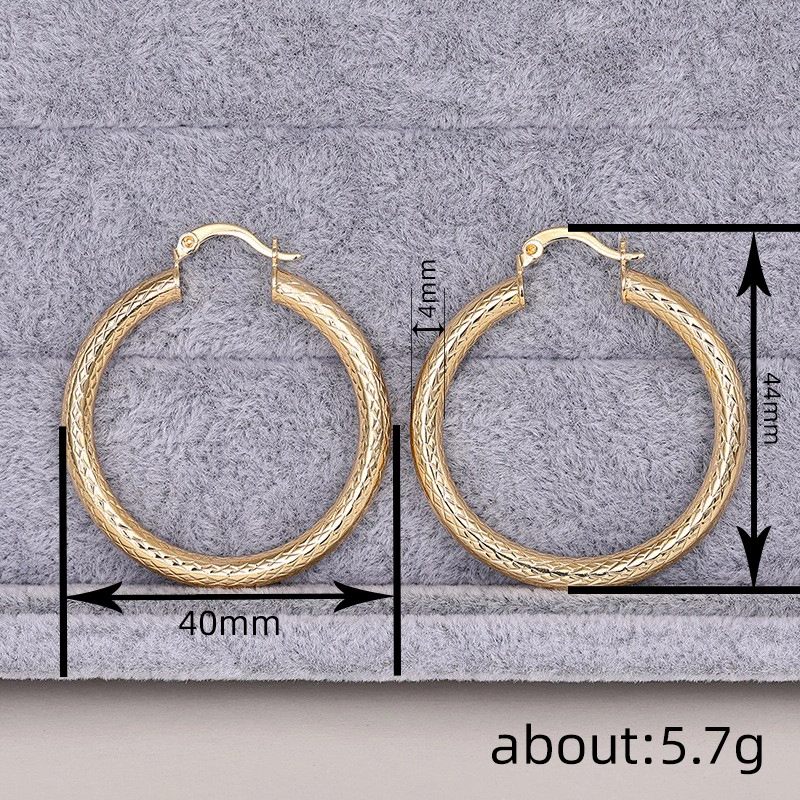 Exotic Middle Eastern large hoop earrings cross checkered metal accessories trendy temperament earrings