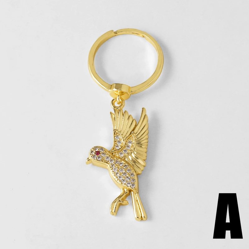 AS jewelry European and American popular bird ring copper plated real gold inlaid zircon ring ring ris63