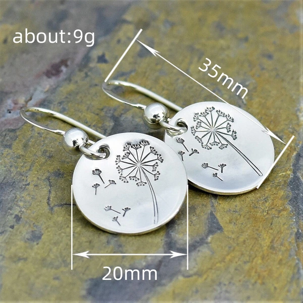 New simple retro round dandelion earrings for women, palace earrings, hot selling single item earrings