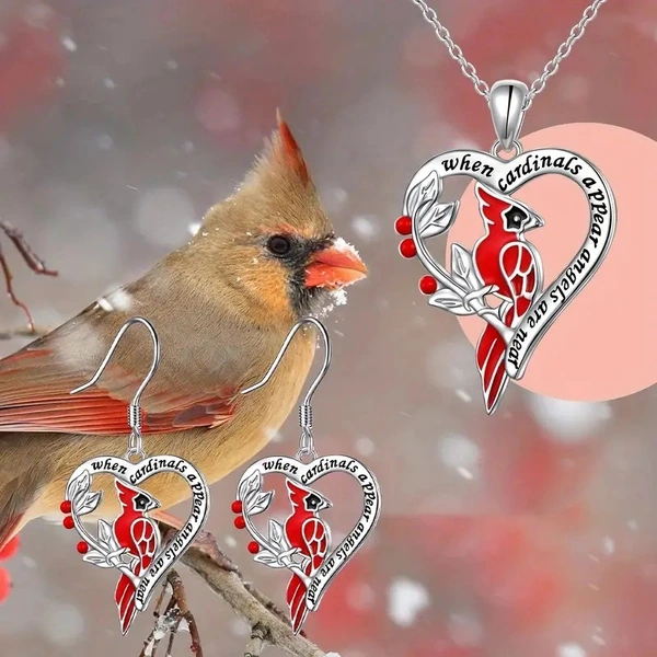    Hot selling parrot jewelry set oil painting lettering love design net celebrity style niche