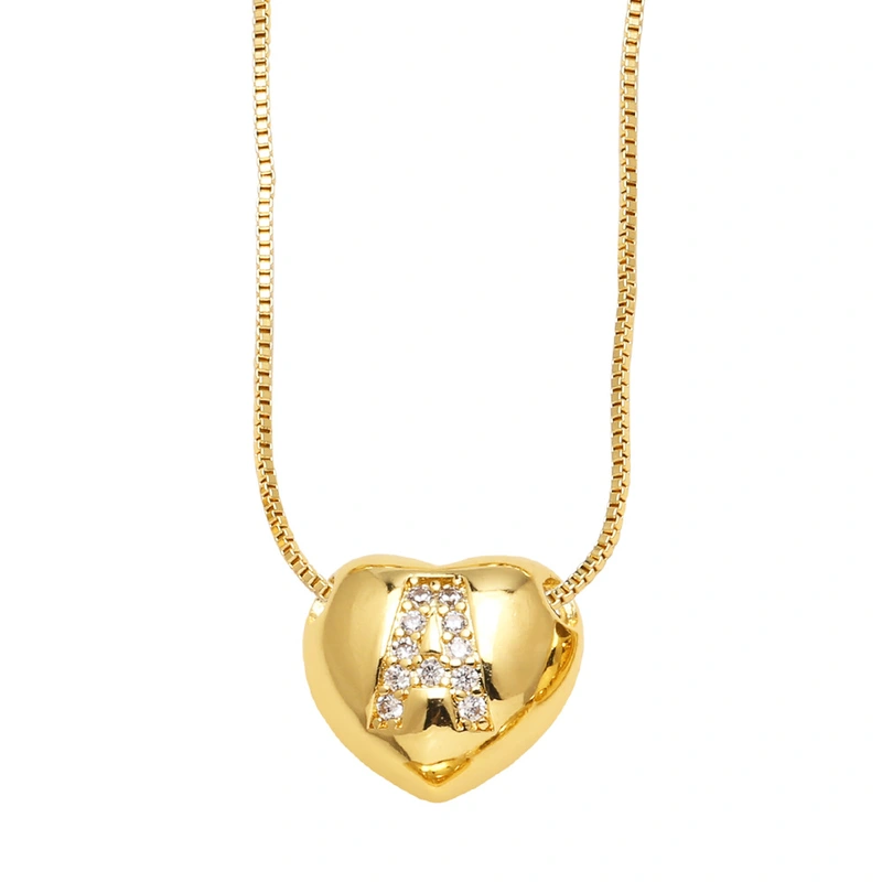 AS jewelry new style inlaid zircon love 26 letters pendant necklace clavicle chain nkb281necklace
