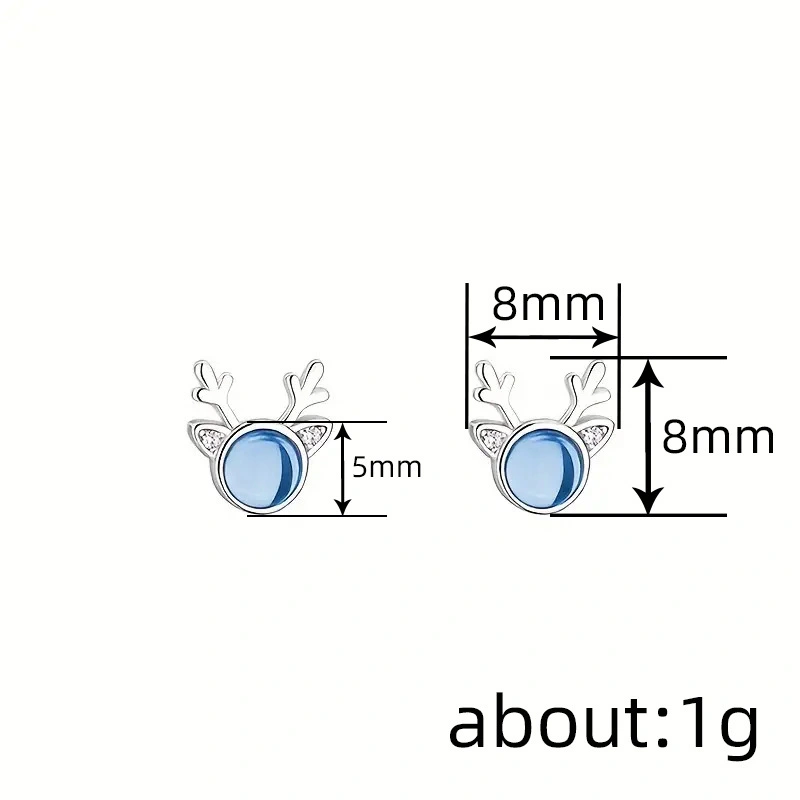  Christmas holiday earrings for women, exquisite and cute, fashionable deer antler earrings, mini design, matching jewelry