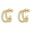  Exquisite light luxury temperament micro-inlaid zircon earrings fashionable C-shaped earrings commuter versatile Korean earrings