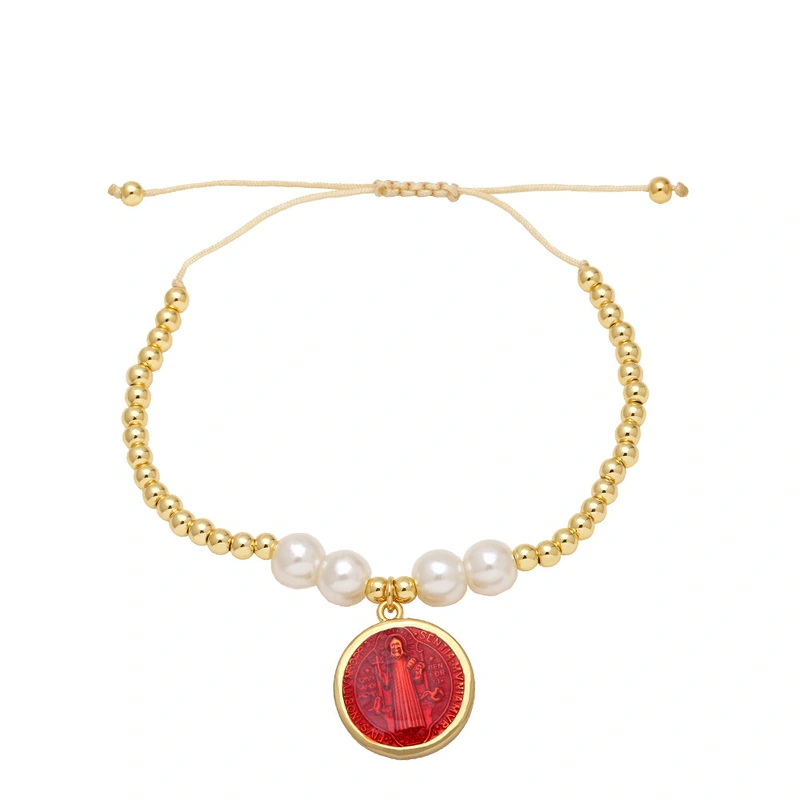 AS jewelry pearl color Madonna pendant bracelet female copper plated 18k gold bracelet hand jewelry brh37