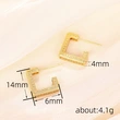  New style trendy micro-inlaid diamond earrings heavy-duty super-shiny geometric high-end earrings luxury square earrings for women
