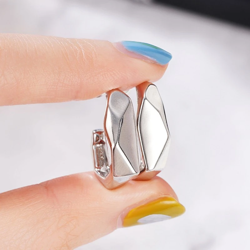 Personalized square design folding earrings unique design irregular earrings geometric metal earrings for women