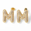 AS jewelry hot selling 26 English letters earrings gold-plated full zircon earrings female era009