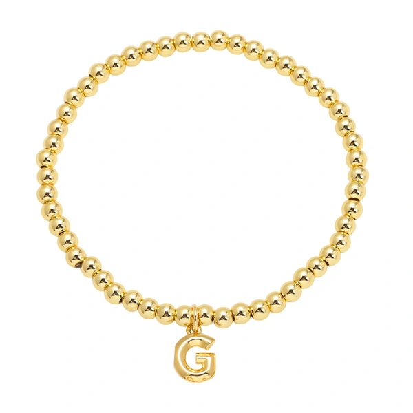 AS jewelry hot selling gold three-dimensional 26 English letters beaded bracelet bracelet brb34