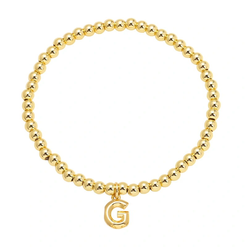 AS jewelry hot selling gold three-dimensional 26 English letters beaded bracelet bracelet brb34