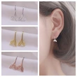  Forest style literary leaf earrings small fresh temperament sprouting young leaf ear hook Korean personality student ear clip