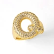 AS jewelry 26 English letters ring female gold-plated full zircon open ring rih31