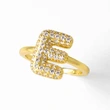 AS jewelry hot item inlaid with zircon 26 English letters open ring female rij23
