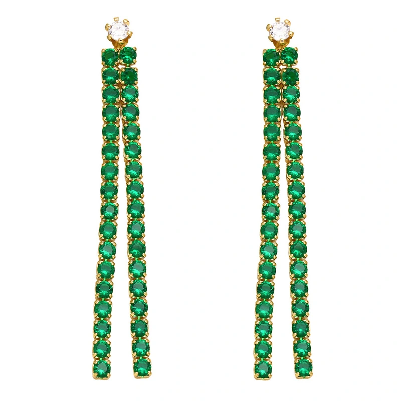 Clearance European and American jewelry long simple full diamond tassel earrings trendy niche design earrings earrings era321