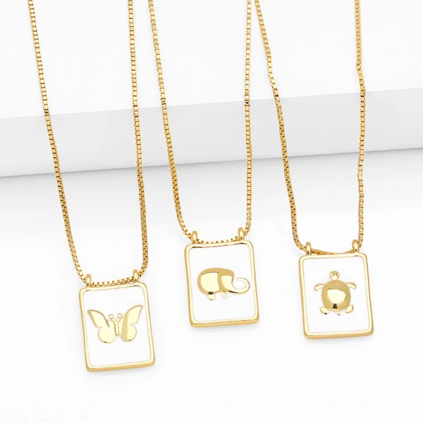 European and American hot selling cute butterfly turtle elephant fashion simple clavicle necklace wholesale nkb010