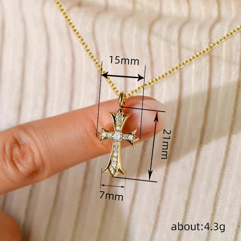   Hot selling palace style pendant necklace micro inlaid zircon fashion jewelry personality trend temperament style