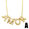 Simple and compact LOVE letter necklace female creative inlaid zircon love AMOR clavicle pendant clavicle chain nku66