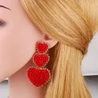 European and American new earrings trend street fashion earrings bohemian style creative rice bead heart earrings erw94