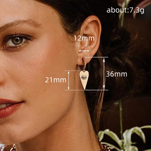 European and American fashion design earrings for women, heart-shaped eyes, mysterious earrings, micro-inlaid zircon earrings