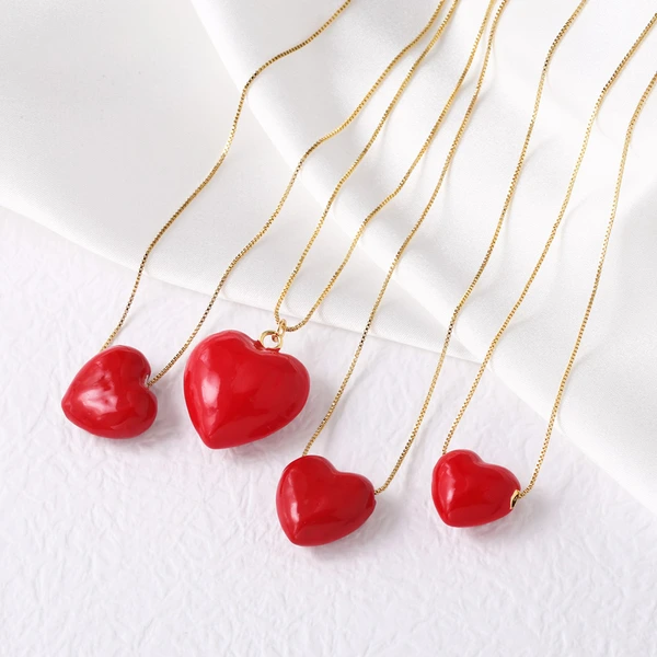 AS jewelry hot selling red heart shaped pendant necklace clavicle chain nkb216 necklace
