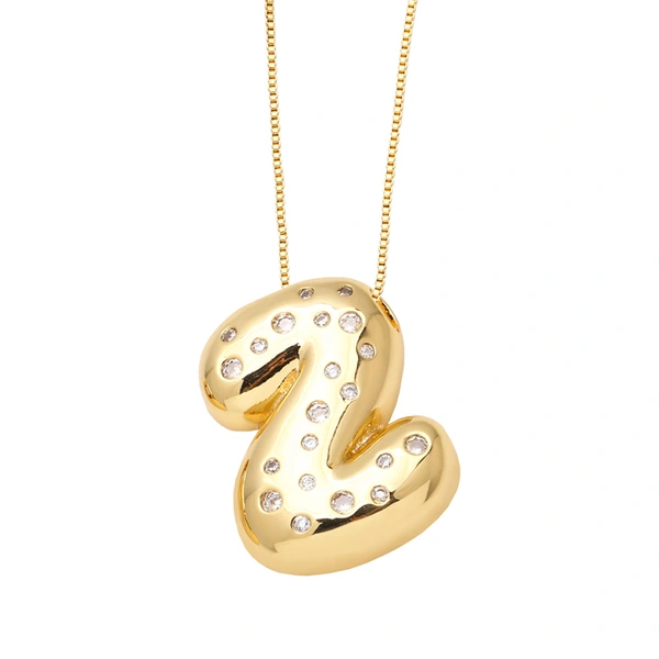 AS jewelry fat English letter necklace female gold-plated zircon clavicle chain nkb241