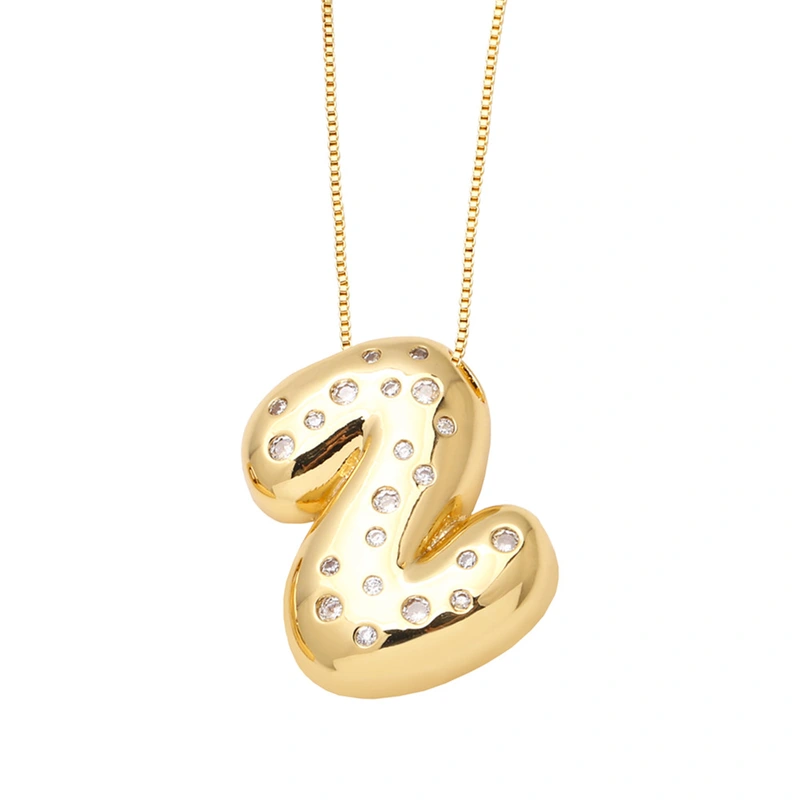 AS jewelry fat English letter necklace female gold-plated zircon clavicle chain nkb241