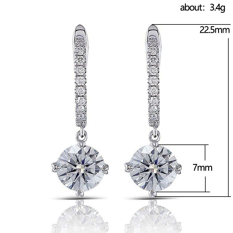 Popular European and American earrings, fashionable OL super shiny full diamond crystal earrings, micro-inlaid zircon women's earrings and ear hooks