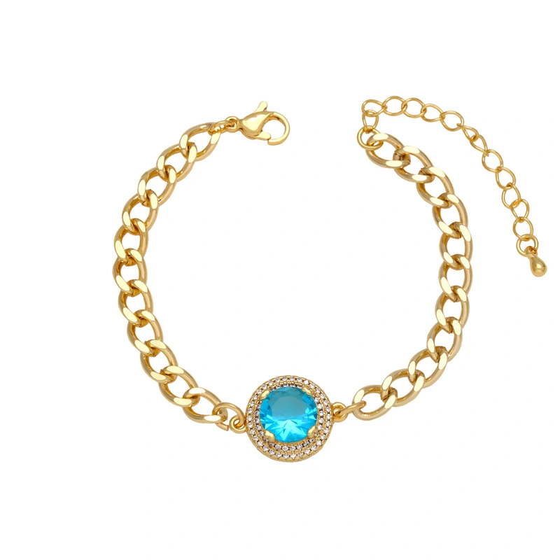 Clearance Europe and the United States hot selling colored gemstone bracelets for women gold-plated zircon jewelry wholesale brd43
