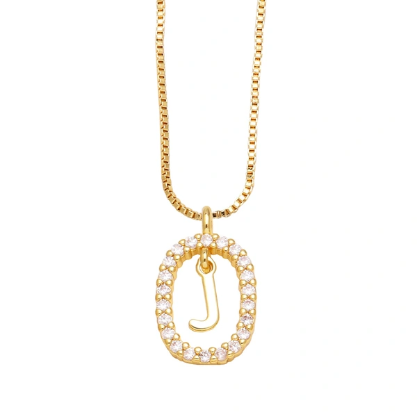 AS jewelry new style inlaid zircon 26 English letters necklace female gold-plated clavicle chain nka019