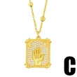 Hip-hop accessories European and American inlaid colored zircon tarot pendant necklace clavicle chain nkv78